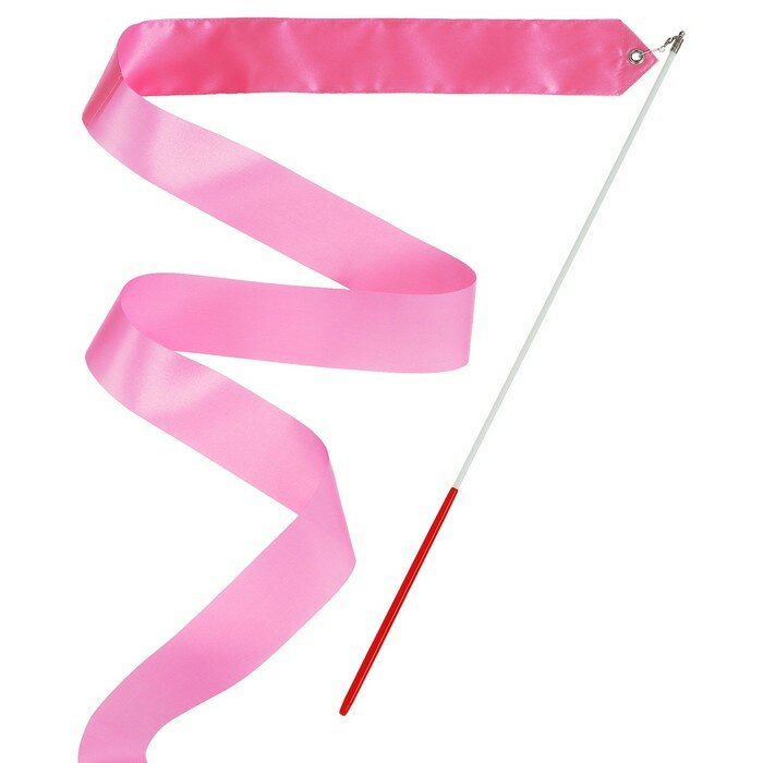 Лента гимнастическая Grace Dance с палочкой, 6 м, цвет розовый