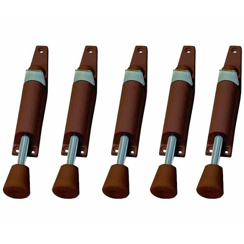 Дверной фиксатор Гюрал фрикционный коричневый (комплект 5 штук)