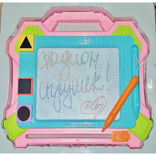 Магнитная доска для рисования цветная, со штампами