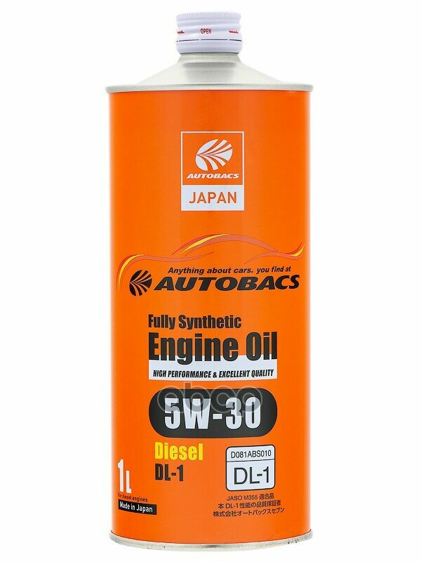 AUTOBACS Масло Моторное Autobacs Diesel 5W-30 Jaso Dl-1 Синт. 1L