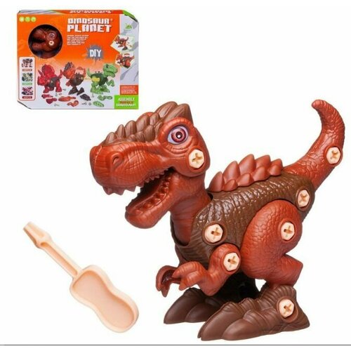 junfa игрушка надувнушка динозаврик на блистере Конструктор Junfa Динозаврик с отверткой (коричневый)