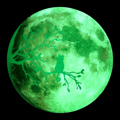 Наклейка 3Д интерьерная Полнолуние светящаяся 759₽