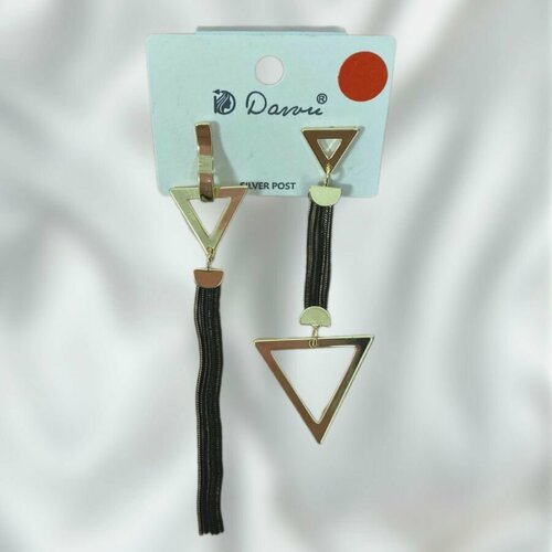 Серьги Dawu, черный, золотой