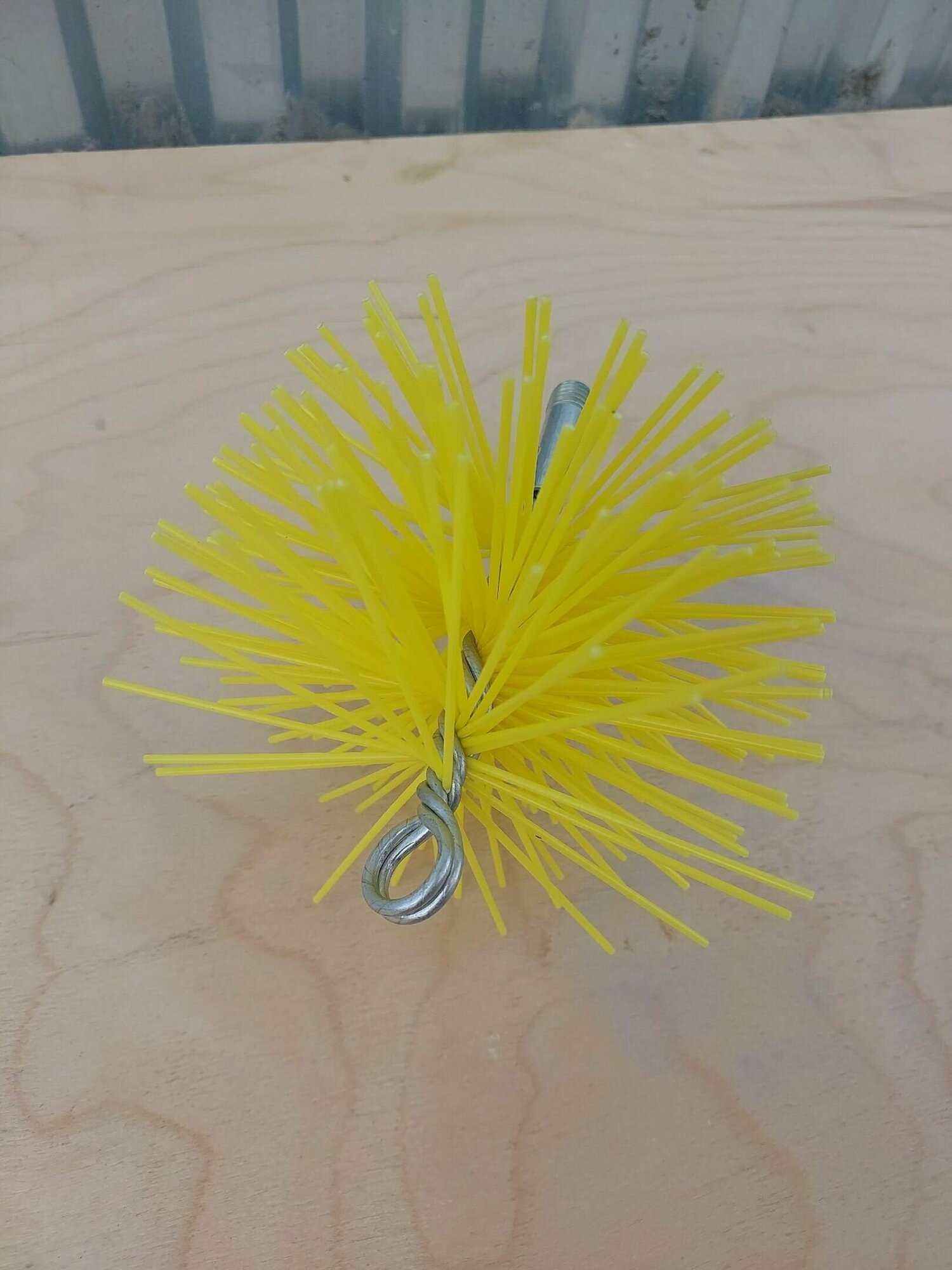 Щётка нейлоновая желтая для чистки дымохода 150мм - фотография № 1