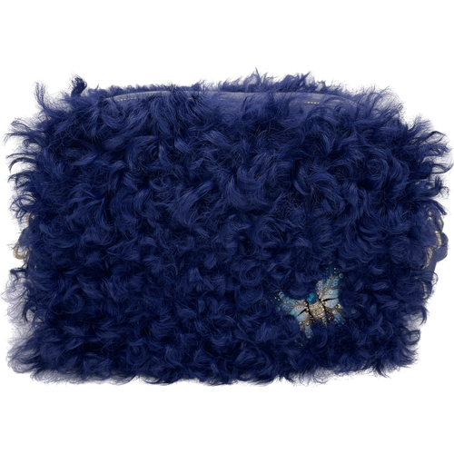 фото Сумка шоппер королевство птички & бабочки, фактура бархатистая, синий