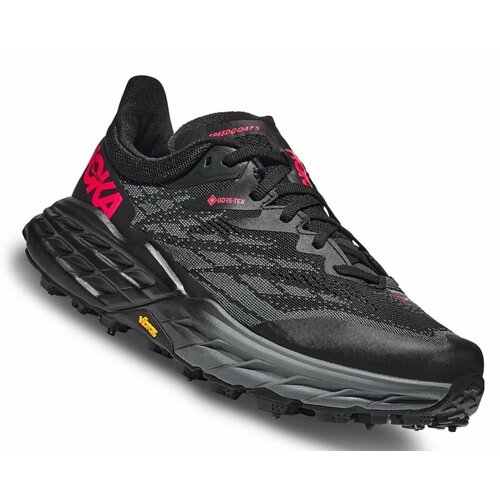 Кроссовки HOKA Speedgoat 5 GTX SPIKE, полнота B, размер US7B/UK5.5/EU38 2/3/JPN24, черный, красный