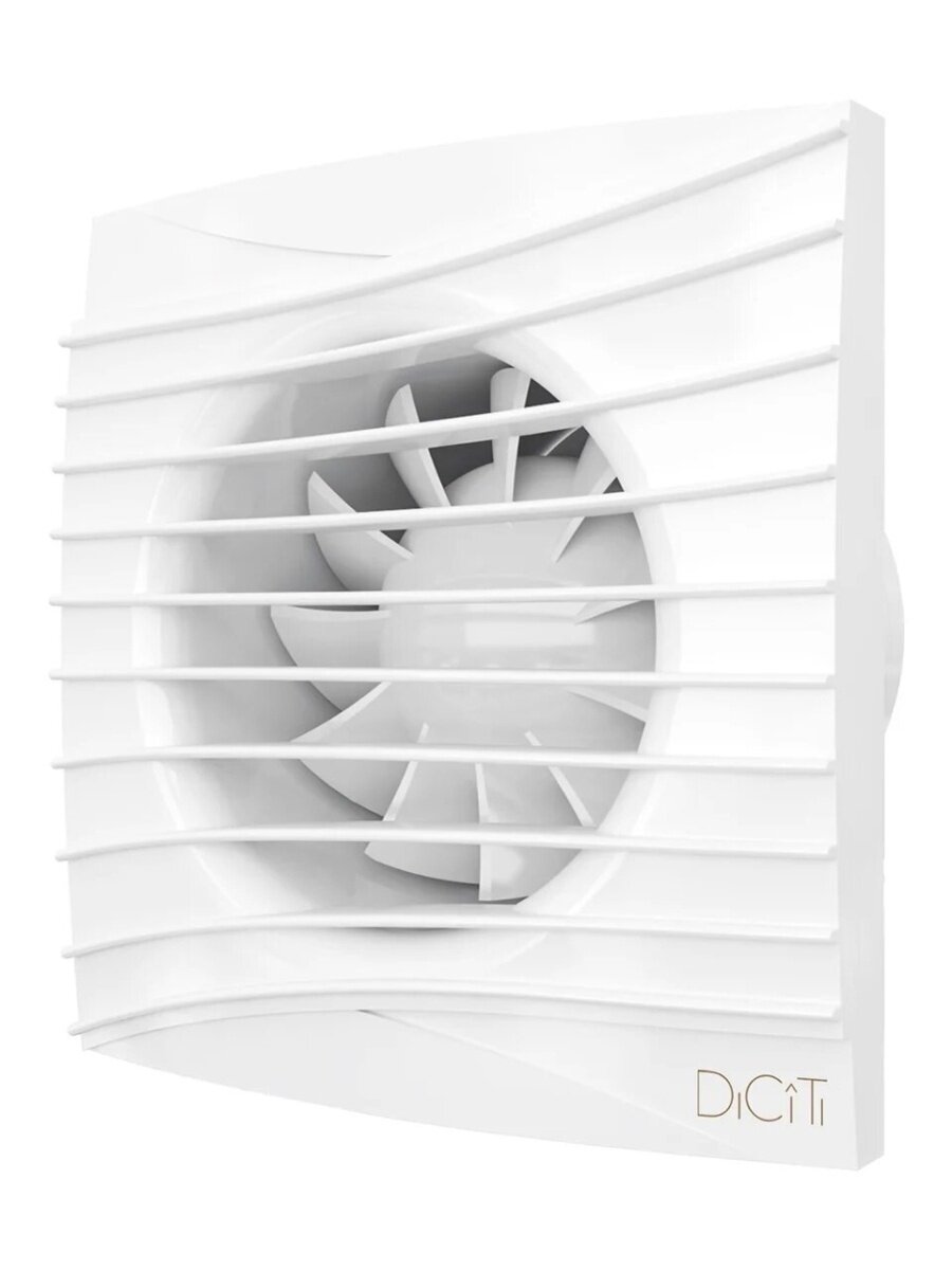 Вытяжной вентилятор Diciti SILENT 4C, 155х155 мм, D100 мм, с обр. клапаном, в ванную, белый