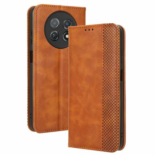 чехол книжка mypads elegante pattern rombo для huawei enjoy 60x huawei nova y91 из качественной импортной кожи с 3d узором коричневый с магнитн Чехол MyPads противоударный с подставкой для Huawei Enjoy 60X / Huawei Nova Y91 коричневый