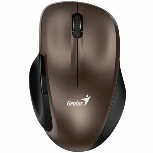 Мышь беспроводная Genius Ergo 8200S Chocolate. Полноразмерная, эргономичная, бесшумная, 5 кнопок. DPI 1200. Сенсор Blue Eye. Частота 2.4 GHz.