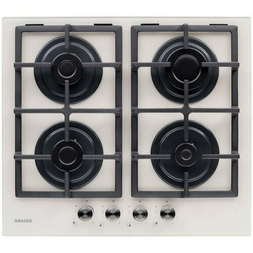 Газовая варочная панель Graude GS 601 C кремовая ширина 60 см закаленное стекло чугунные решетки 4 конфорки система GasControl 2699000₽