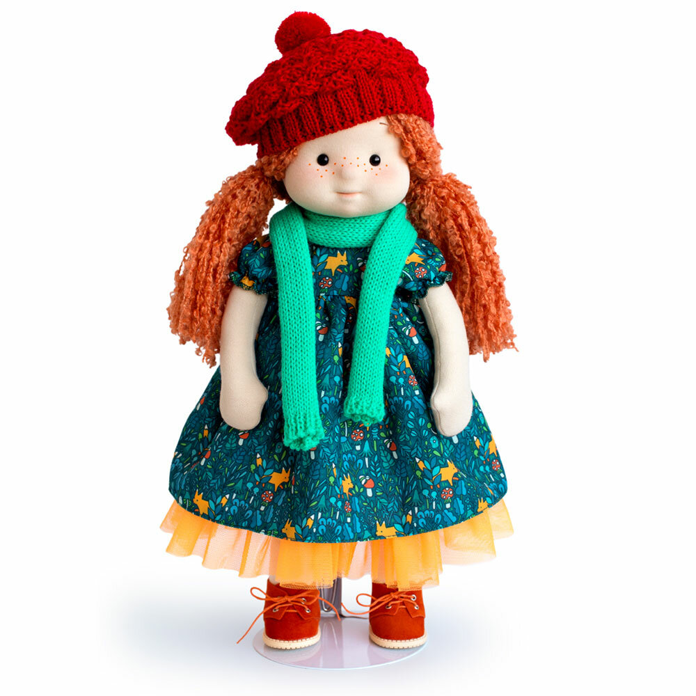 Кукла Тиана в шапочке и шарфе (Размер: 38 см), арт. Mm-Iva-02, цвет зеленый