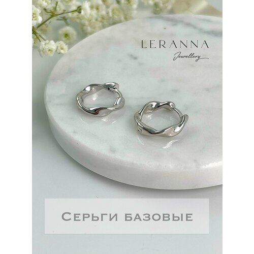 Серьги LERANNA Серьги-основы базовые, размер/диаметр 18 мм, серебряный