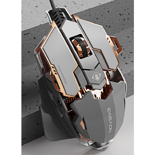 Мышь игровая проводная EWEADN G5 бесшумная серая 2473₽