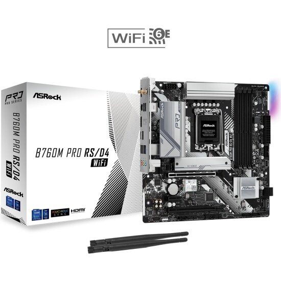 Материнская плата Asrock B760M PRO RS/D4 WIFI (LGA1700, mATX)