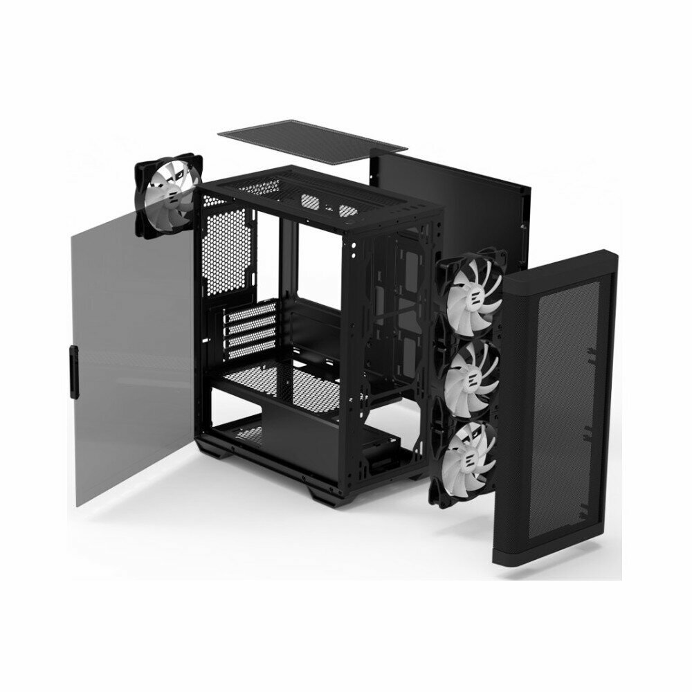 Корпус mATX Zalman черный, без БП, боковая панель из закаленного стекла, 2*USB 3.0, USB 2.0, audio - фото №9