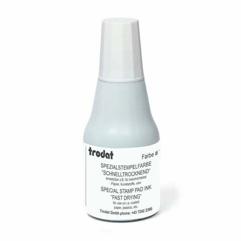 Краска штемпельная TRODAT 7021 белая 25 мл, на спиртовой основе, 73478, 73481 (арт. 238389)