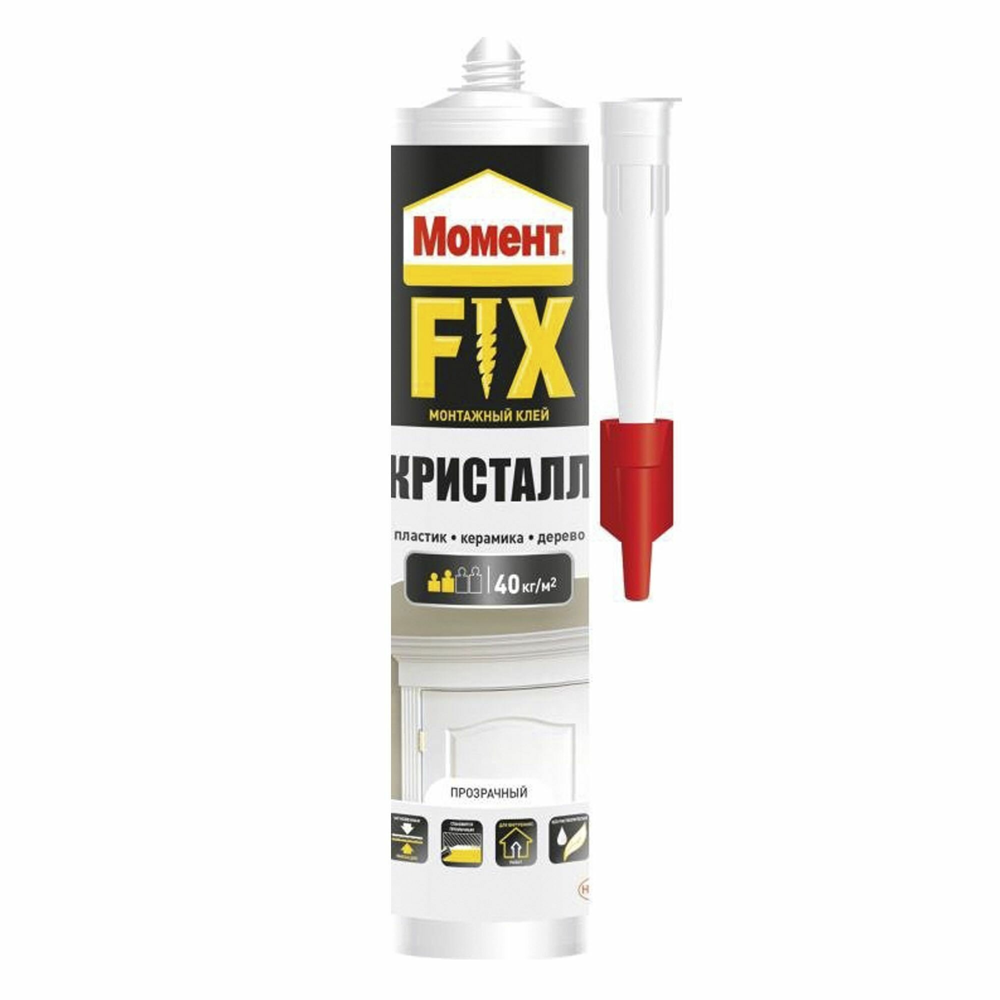 Монтажный клей Момент FIX Кристалл (265 г) картридж