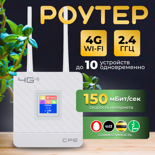 Wi-Fi Роутер 4G с поддержкой сим карт всех операторов белый