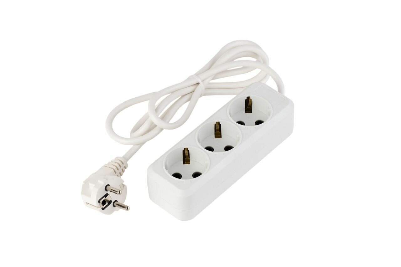 Удлинитель Рыжая такса УБ-03 3 гнезда белый ПВС кабель 15 м 10 А