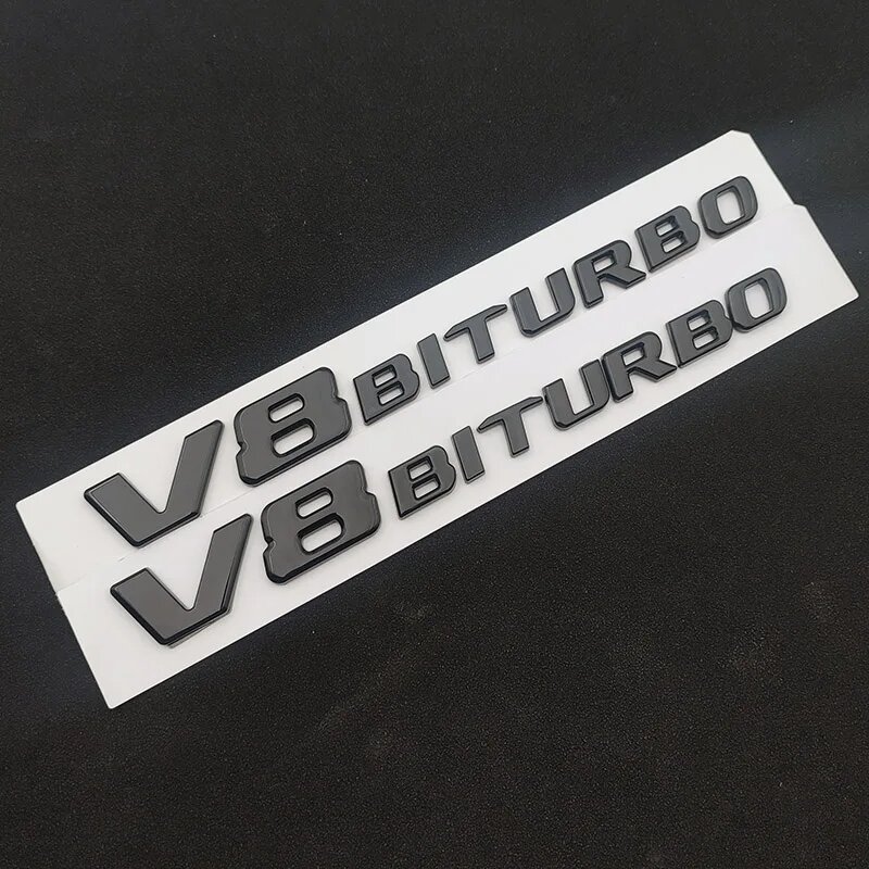 Эмблема V8 BITURBO черная глянцевая 2шт
