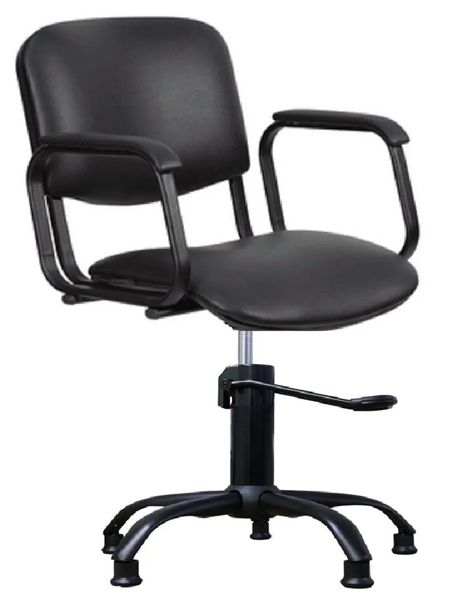 Парикмахерское кресло контакт на чёрном пятилучии