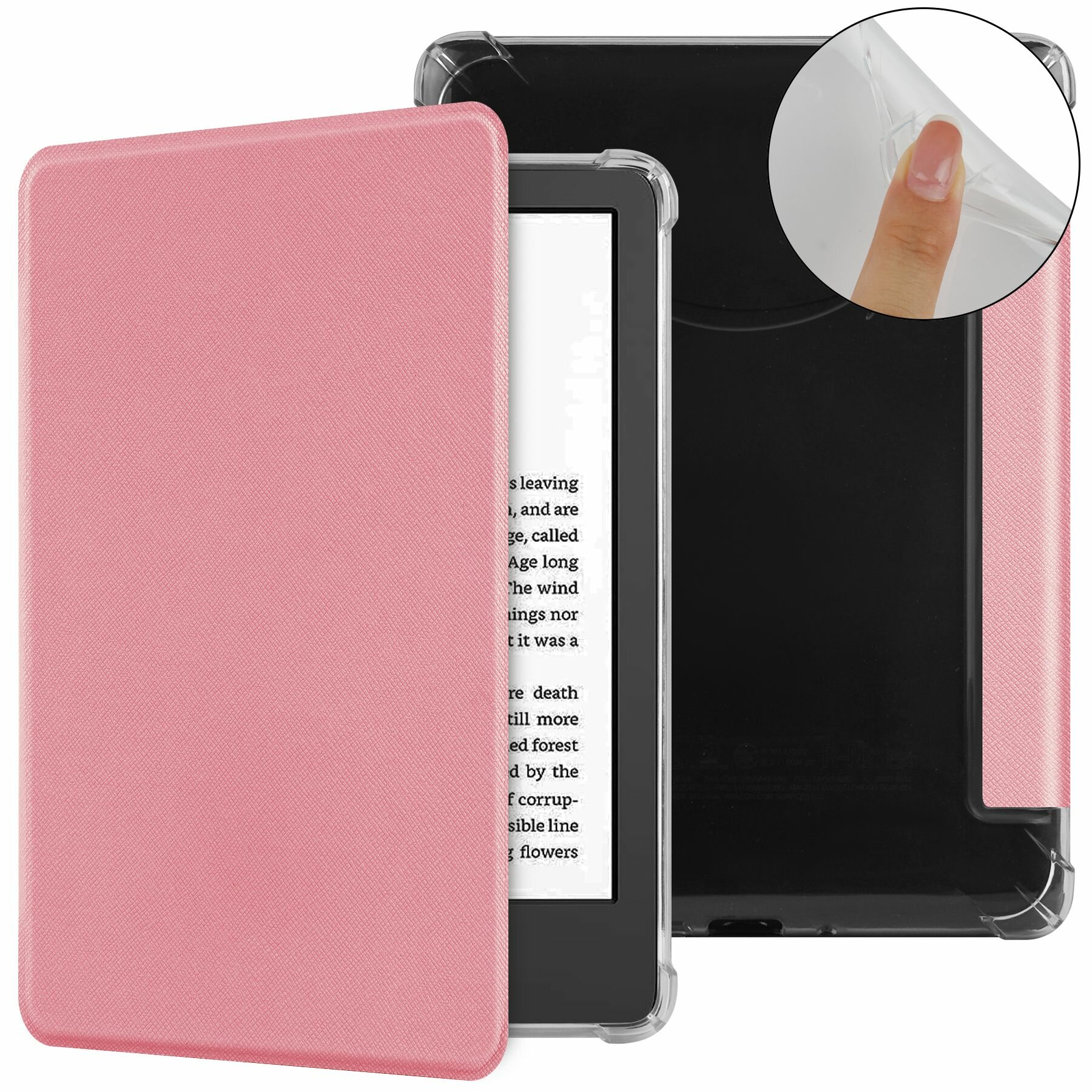 Чехол-книжка CLEAR TPU для Amazon Kindle Paperwhite 12 Gen (7", 2024) pink