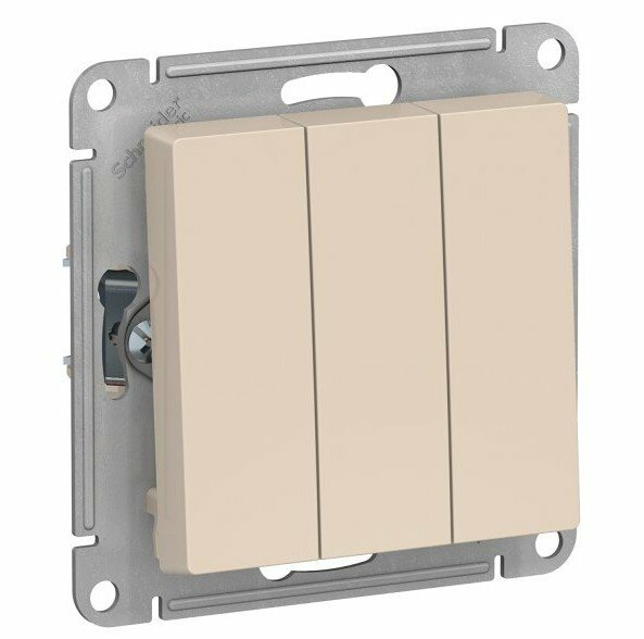 Выключатель 3-кл ATLASDESIGN механизм бежевый ATN000231