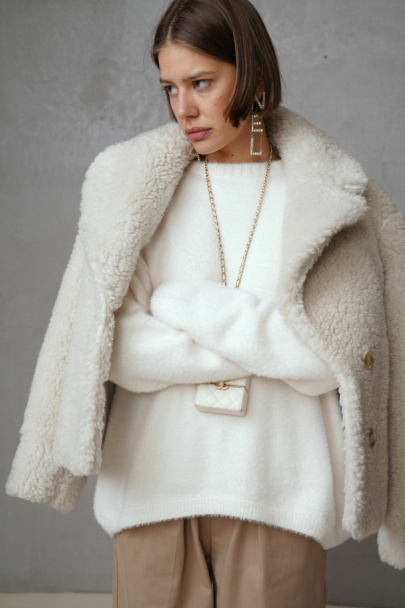 Полушубок THEONE by Svetlana Ermak, размер xl/xxl, молочный