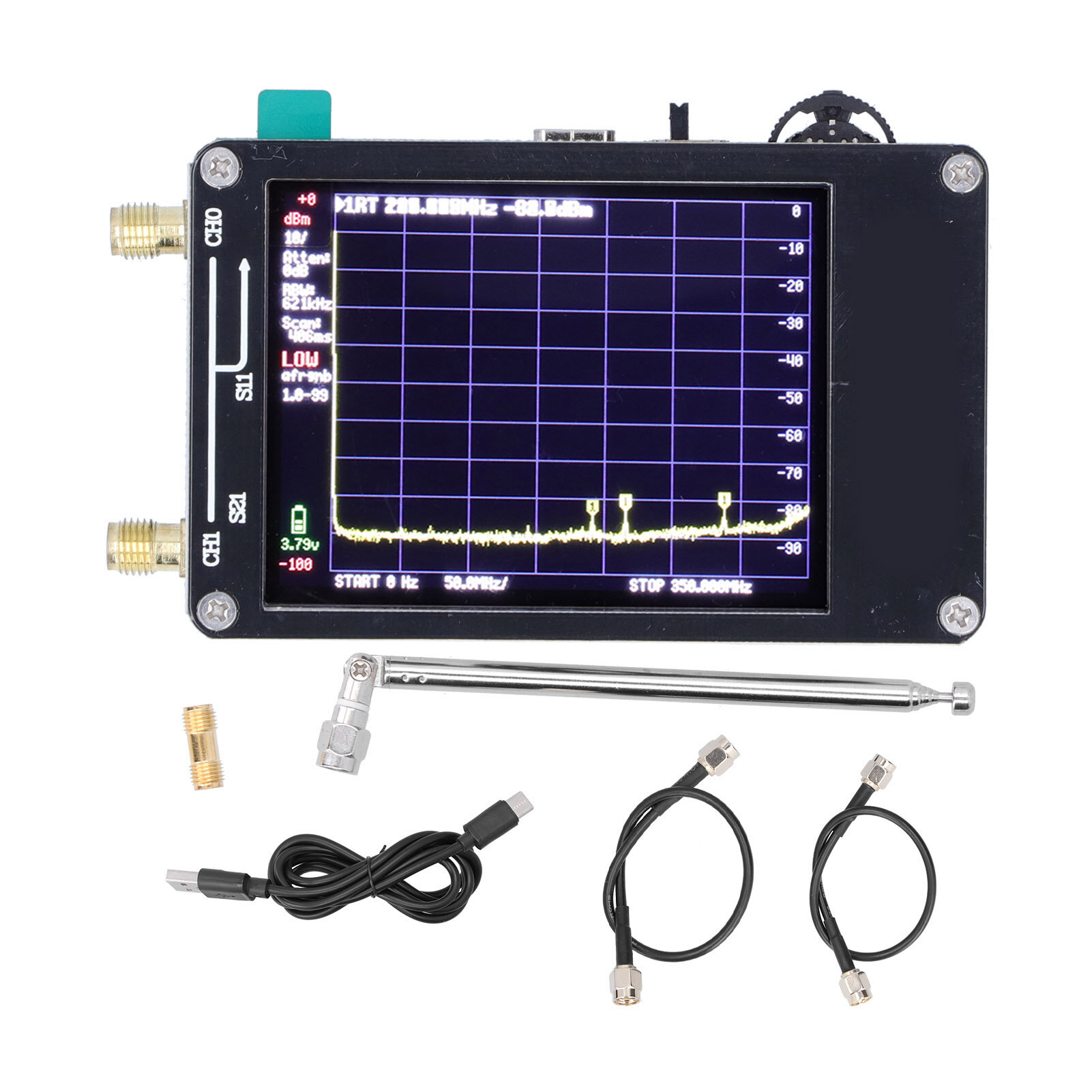 2.8in Spectrum Analyzer Portable Handheld Tiny Frequency Analyzers with Touch Screen 0.1 960MHZ