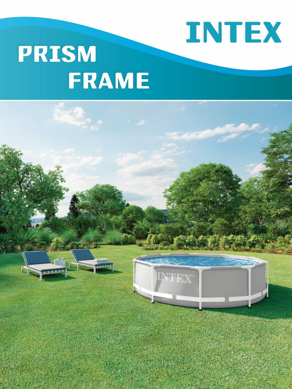 Бассейн каркасный Intex 26700 Prism Frame 305x76 см, круглый, серый — фото 1