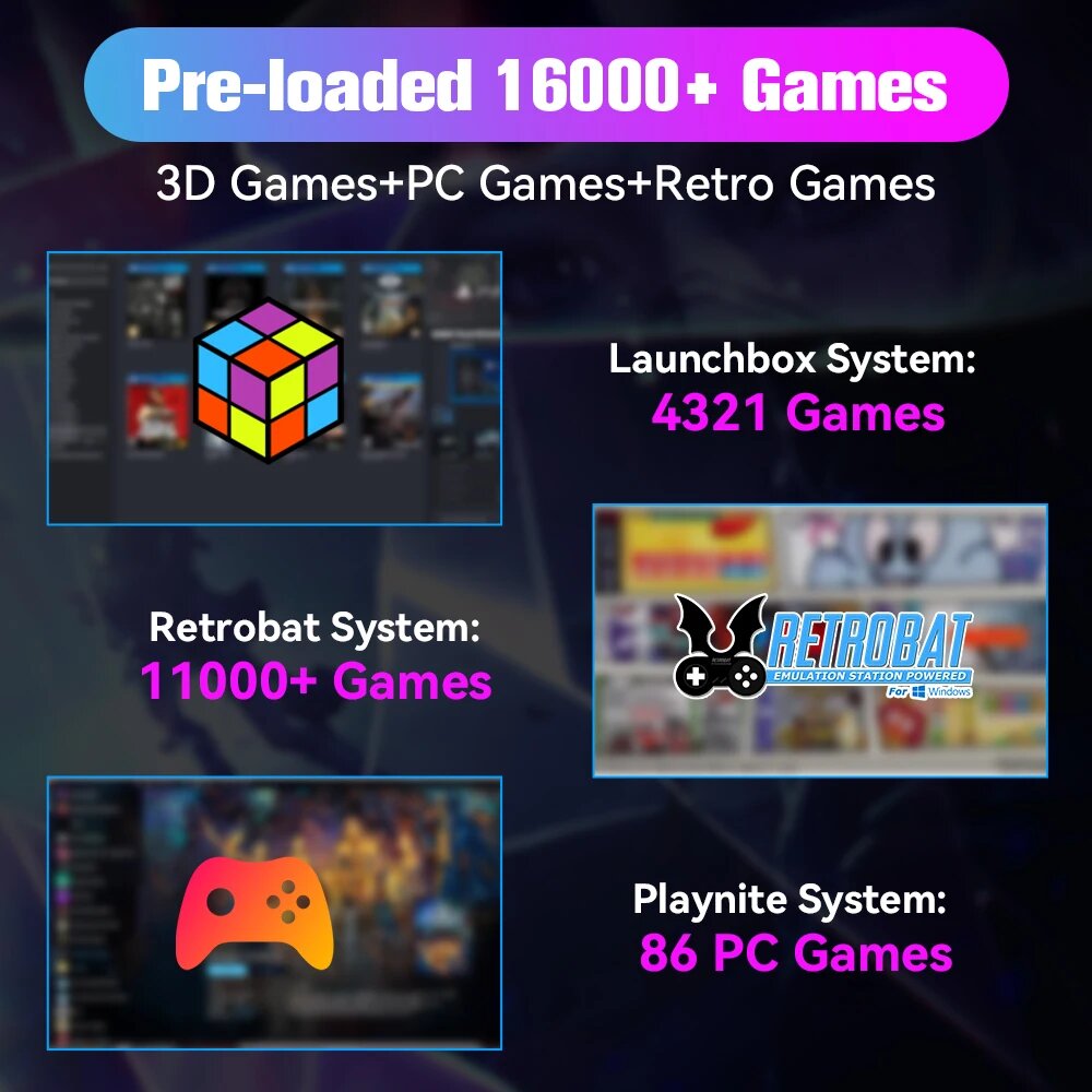 Игровые консоли Playzone 1 ТБ SSD с 16000 эмуляторами и 86 играми для ПК, 1TB SSD-218B-2 — фото 1