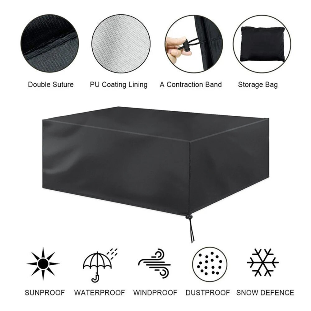 Водонепроницаемые чехлы для садовой мебели Oxford 210D  213x132x74cm  Черный