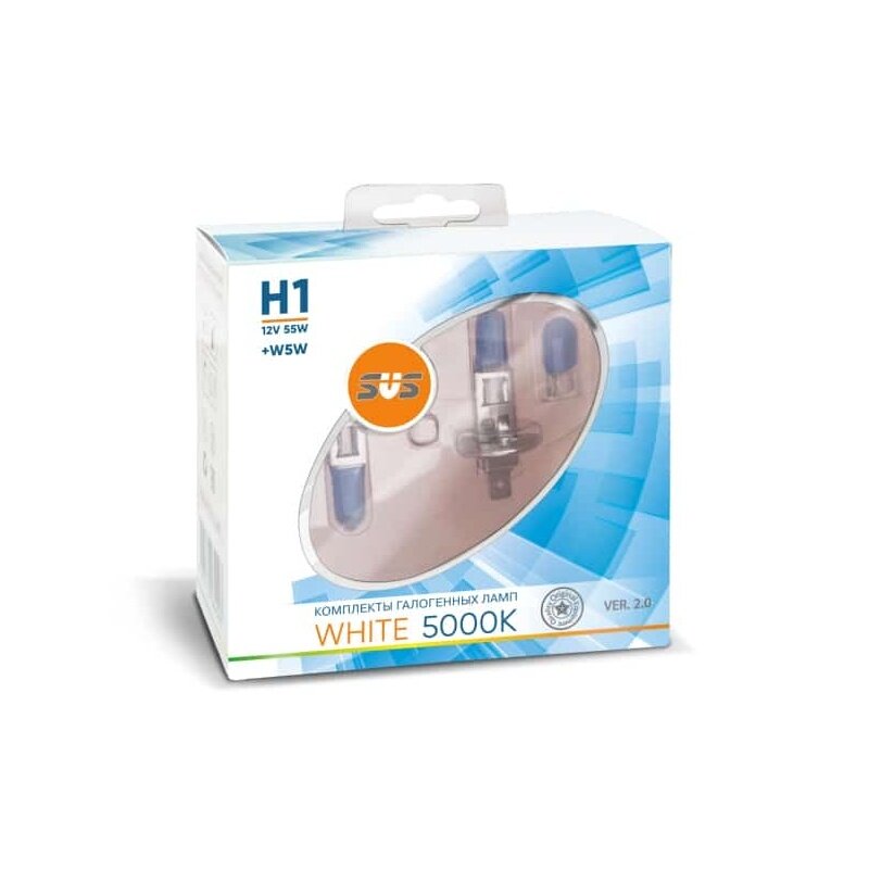 SVS лампа H1 White 12V 55W 5000K 2шт