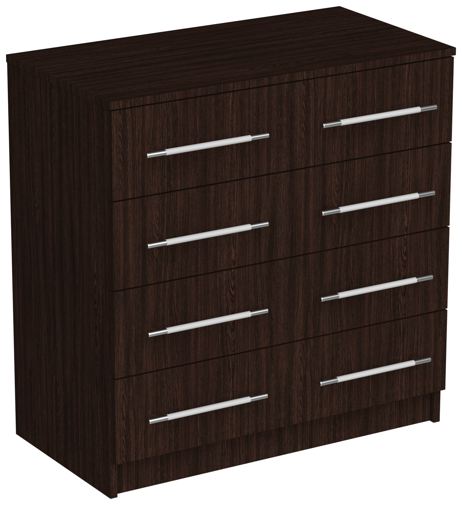 Комод Капри-5 с 4 ящиками и 8 ручками, ШхГхВ: 81х43х83 см, венге