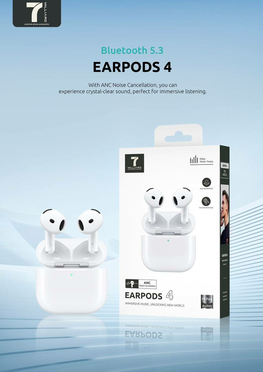 Беспроводные наушники Pro 4 Bluetooth 5.3 с ANC и HD звуком для iOS и Android