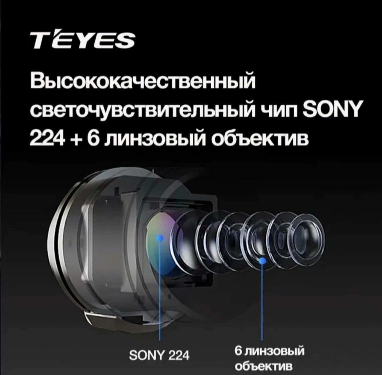 Teyes Камера заднего вида 1920x1080, обзор 170° универсальная врезная/провода комплекте/ключ регулировки в комплекте — фото 1