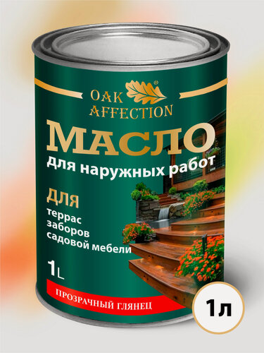Изображение товара Масло для дерева OAK AFFECTION, террасное, 1 л, для наружных работ, морозостойкое, защита от УФ