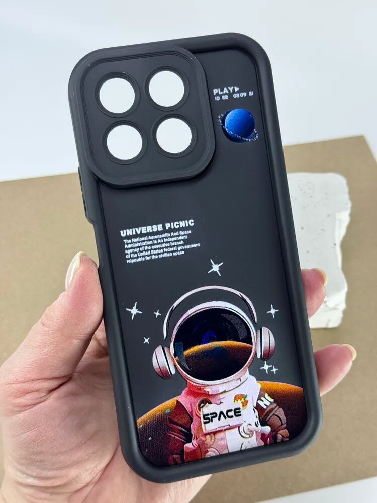 Чехол противоударный на Honor X8b / Чехол на Хонор Х8б с защитой камеры, Space, черный — фото 1