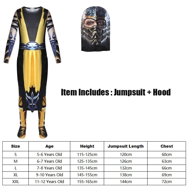 Детский костюм Mortal Kombat Скорпион Snailify, L