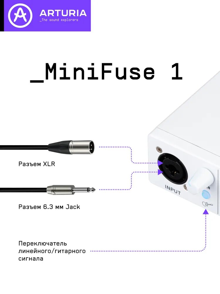 Аудиоинтерфейс Arturia MiniFuse, USB Type-C, 24bit/192kHz, белый — фото 1