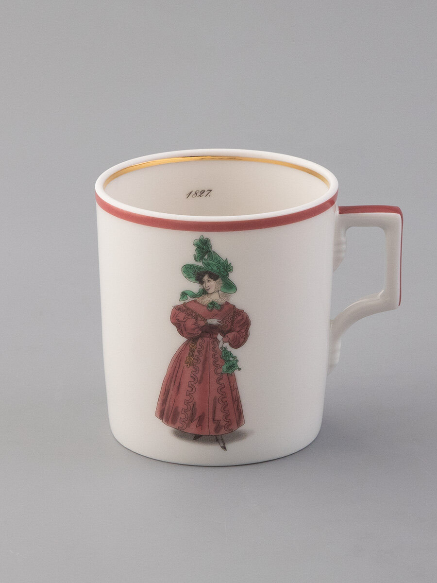 Чайная пара "Modes de Paris 1827" форма Гербовая , Императорский фарфоровый завод — фото 1