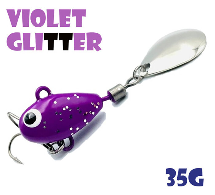 Блесна Тейл-Спиннер для рыбалки Uf-Studio Hurricane 35g #Violet Glitter