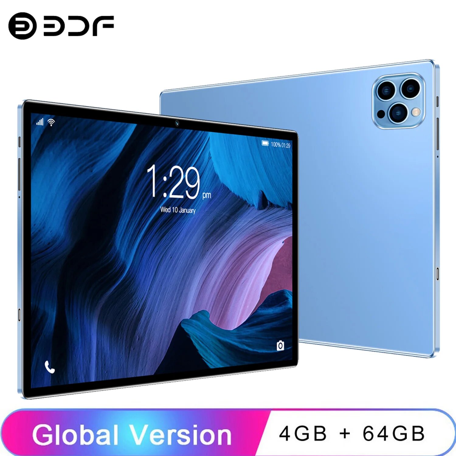 Планшет BDF, 10.1", 4/64ГБ, Wi-Fi+3G, Android