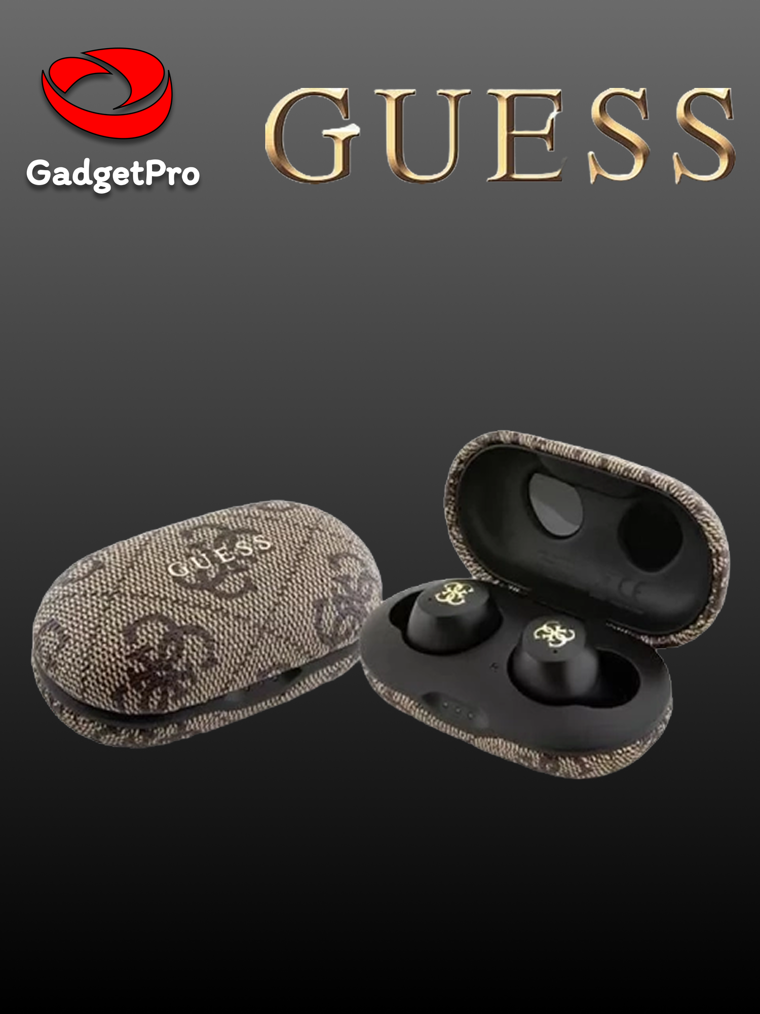 Беспроводные наушники Guess GUTWSP4EGW, Bluetooth 5.3, сенсорное управление, микрофон, кейс-зарядка