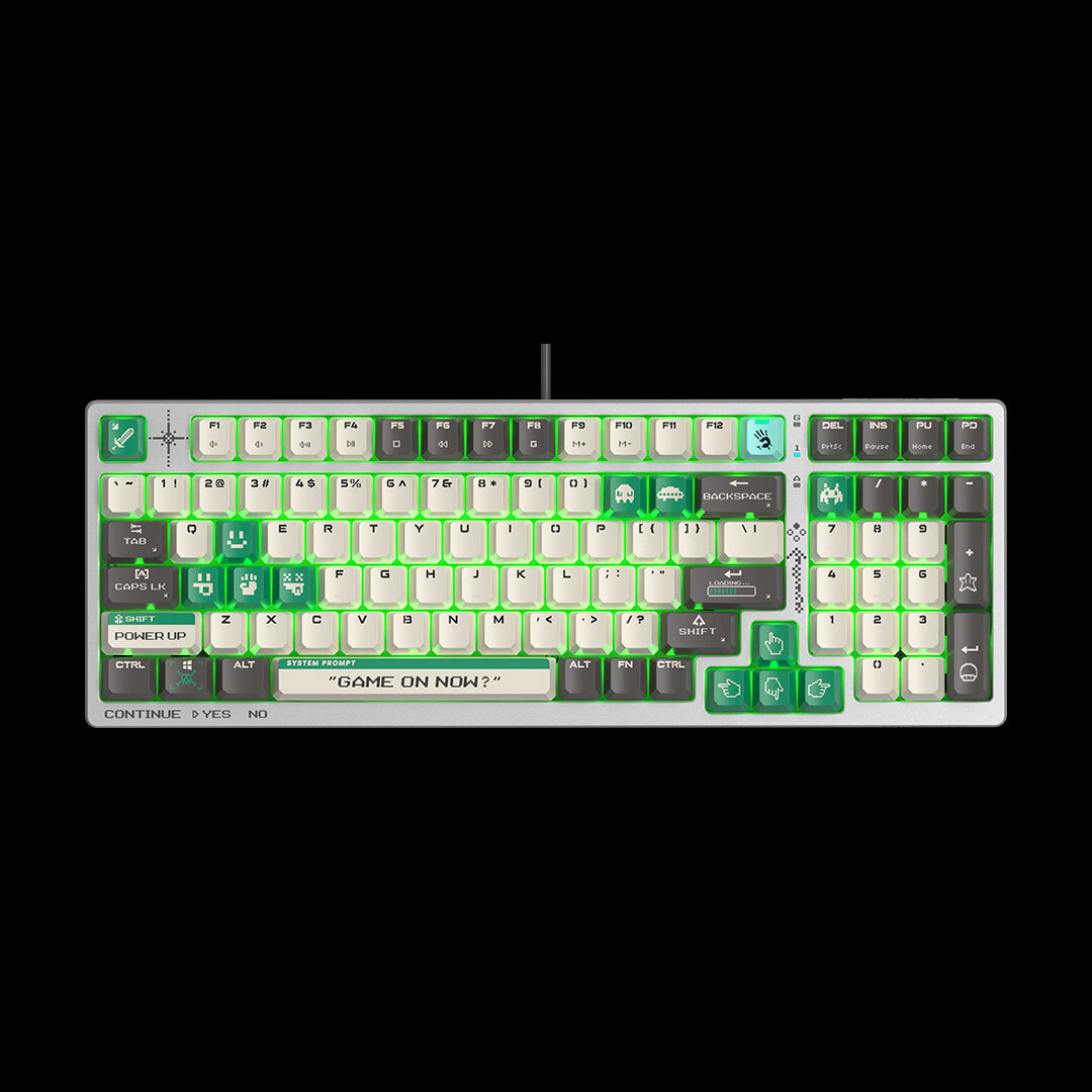 Механическая клавиатура Bloody S98 PIXEL, 80%, 98 клавиш, с переключателями, зелёный