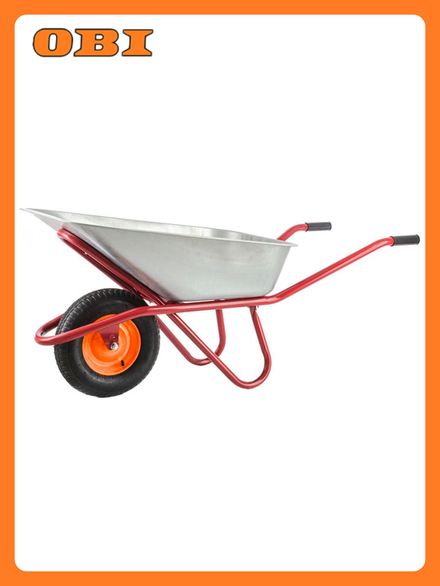 Тачка строймаш строительная 1 колесо 90л 170кг серебристая