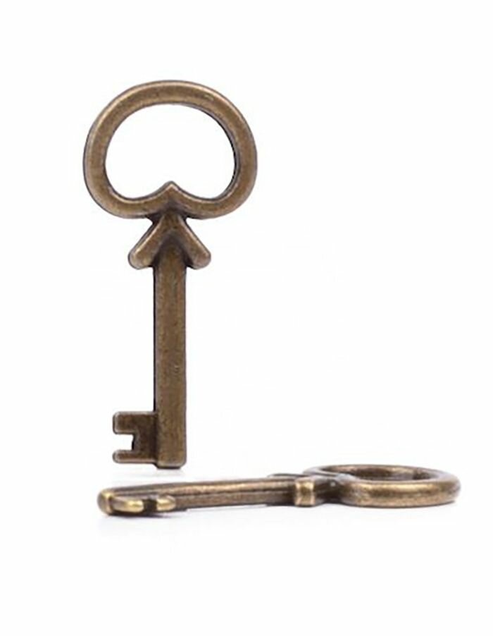 Подвеска "Ключ" #32, античная бронза, 10 штук. — фото 1