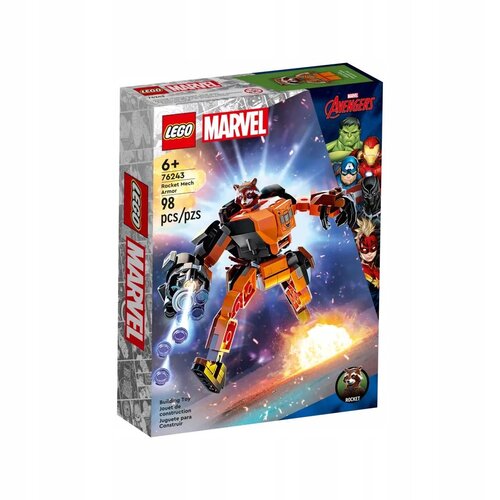 lego marvel 76276 venom mech armor vs miles morales 134 дет Конструктор LEGO Marvel Avengers 76243 Rocket mech armor, 98 дет.