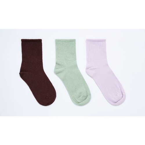 фото Носки sela 3 пары, размер 14/16, коричневый, зеленый
