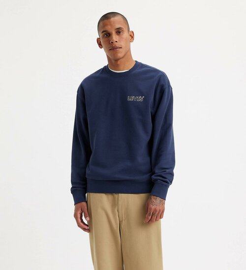 Свитшот Levis Relaxed Fit Graphic Crewneck Sweatshirt, размер L, синий